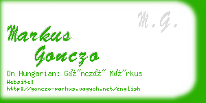 markus gonczo business card